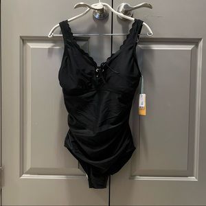 Kina Sol Grommet Scallop High Coverage One Piece Swimsuit